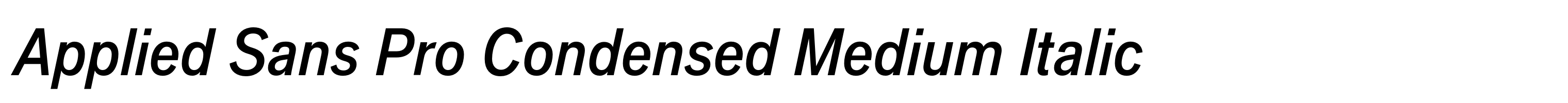 Applied Sans Pro Condensed Medium Italic